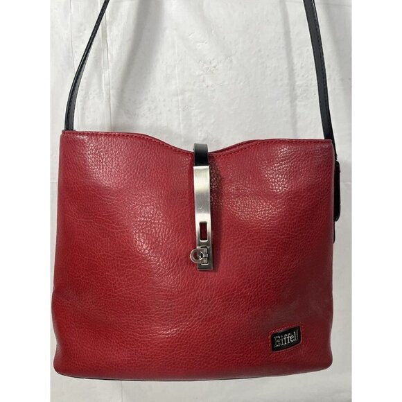 LA TOUR EIFFEL Pebble Leather Purse bucket bag tote Paris - Picture 2 of 16